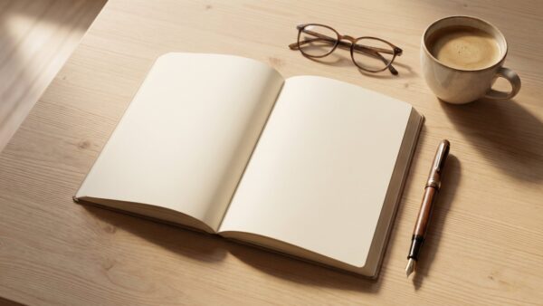 emerging markets etf bild 3 Leeres Notizbuch mit FĂŒller, Lesebrille und Kaffee