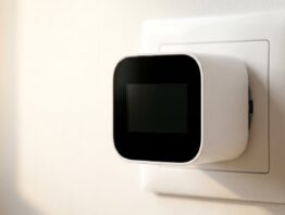 Zwischenstecker mit dunklem Display in einer Wandsteckdose