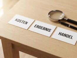 ETF Vergleich Kennzahlen Kosten Ergebnis Handel auf Karteikarten