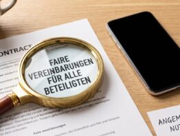Lupe über dem Kleingedruckten eines Mobilfunkvertrags mit dem Hinweis angemessene Nutzung