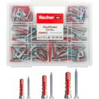 fischer 544546 DuoPower Kit Universaldübel mit Schraube, 160-teilig