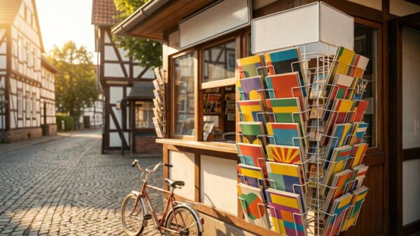 Fix und Foxi Comichefte: nostalgischer Kiosk mit bunten Heften der Siebziger