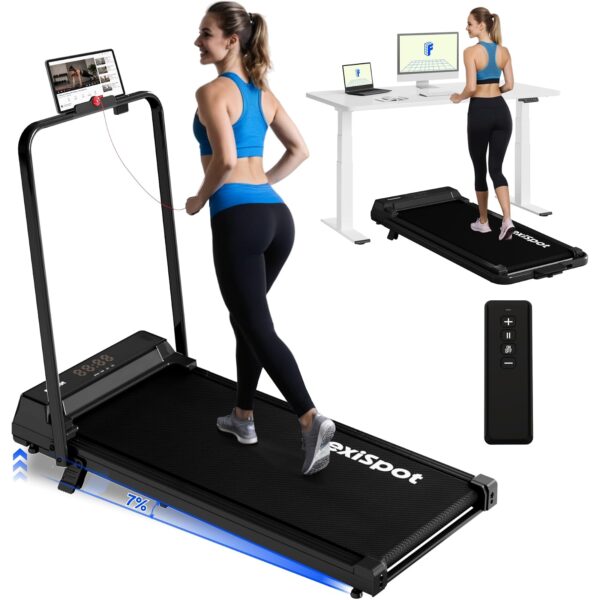 FlexiSpot Laufband Walking Pad Dynamix mit 7% Steigung, 1-12 km/h und klappbarem Handlauf