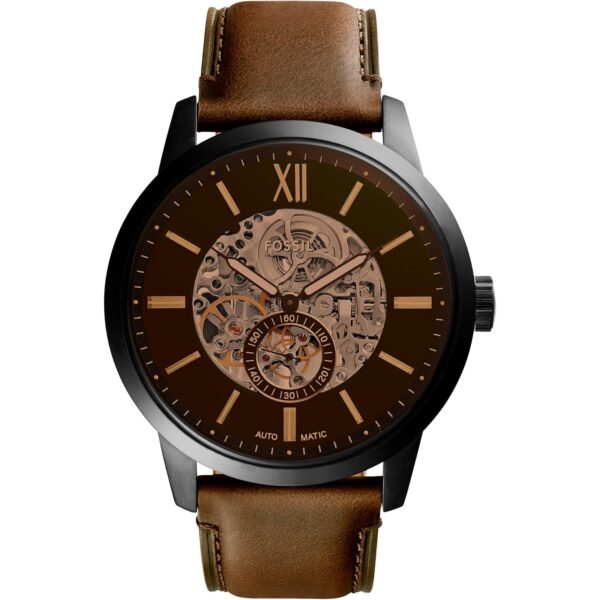 Fossil Townsman ME3155 Automatik-Herrenuhr mit braunem Lederarmband
