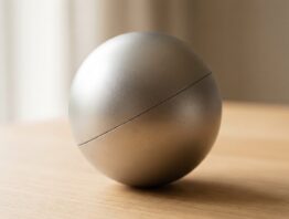 Nahaufnahme eines unbeschrifteten Metallglobus