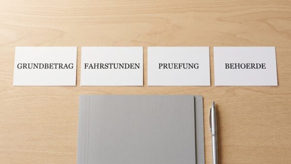 Führerschein Kosten Posten Grundbetrag Fahrstunden Prüfung Behörde