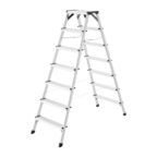 Hailo D60 StandardLine Alu-Doppelstufenleiter 2x7 Stufen