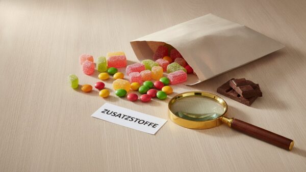 halal bedeutung suessigkeiten Haram Inhaltsstoffe in Suessigkeiten: Fruchtgummi und Dragees mit Lupe