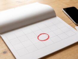Rot eingekreister Kalendertag mit Smartphone und Notizzettel Tarif als Black-Friday-Termin