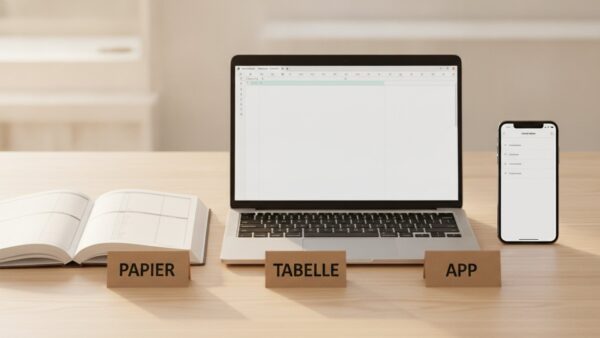 haushaltsbuch vorlage formate Vergleich der Haushaltsbuch-Vorlagen als Papierheft, Tabelle am Laptop und App auf dem Smartphone