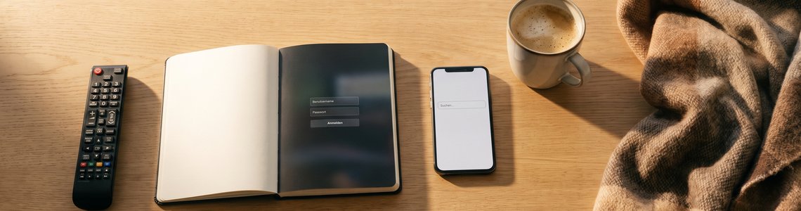 HBO Max Login Ratgeber Header mit Fernbedienung, Notebook und Smartphone