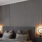 HOME DELUXE Wandpaneel Akustikpaneel Lamellenwand SONIC Grey Oak 40x80 cm