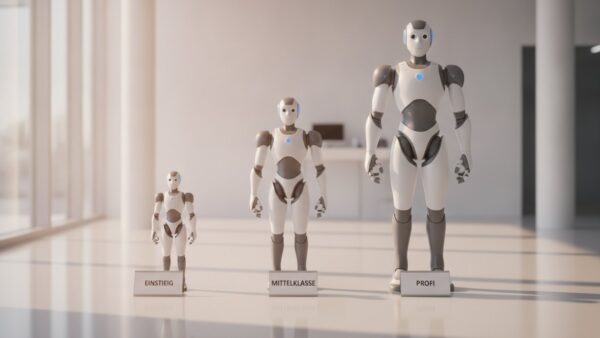 humanoide roboter kaufen preise Humanoide Roboter Preise 2026: drei Modelle in Einstieg, Mittelklasse und Profi nebeneinander