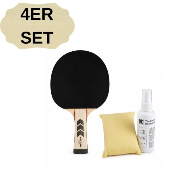kettler premium tischtennisschlaeger 4er set KETTLER Premium Tischtennisschläger 4er-Set (2 Schläger + 2 Reinigungssets)