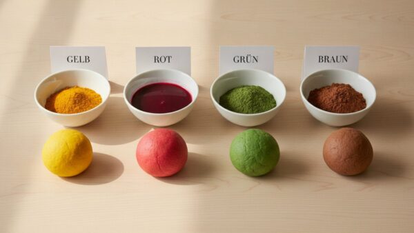 knete selber machen farben Knete selber machen natuerlich faerben mit Kurkuma Rote Bete Spinat und Kakao