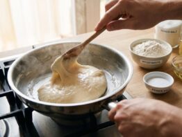 knete selber machen grundrezept Knete selber machen Grundrezept mit Mehl Salz und Oel im Topf