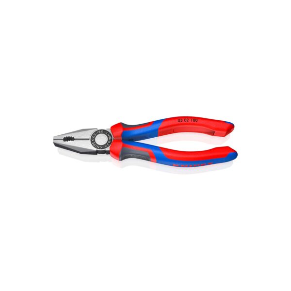 knipex kombizange 180 mm 03 02 180 2845519 KNIPEX Kombizange 180 mm, greift Flach- und Rundmaterialien, 03 02 180 atramentiert