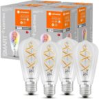 Ledvance Smart+ WiFi LED-Lampen E27 Filament Edison Multicolor im 4er-Pack