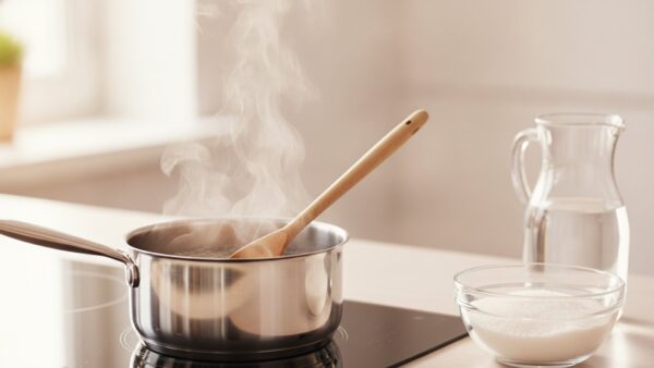 limonade selber machen sirup Zuckersirup für Limonade wird im Topf aufgekocht