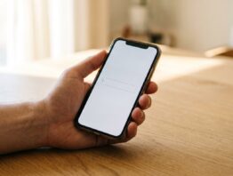 Smartphone mit leerer Eingabezeile in der Telefon-App