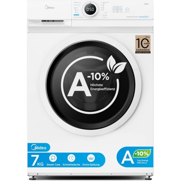Midea MF10EW70BA10 Waschmaschine 7 kg 1400 U/Min Energieklasse A-10%