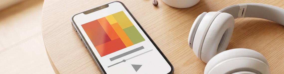 Musik-Streaming-Dienste im Vergleich: Smartphone mit Musik-App neben Kopfhörern