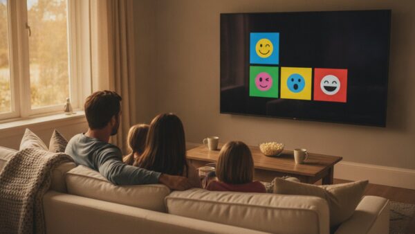 netflix login profile haushalt Netflix Profile und Haushalt: Familie vor dem Fernseher mit Profilauswahl