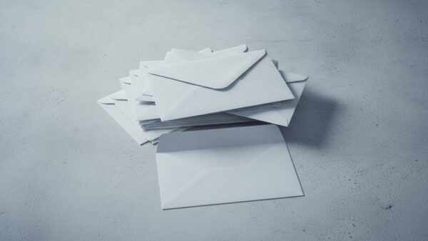 oeffentliches wlan bild 2 Stapel verschlossener weiĂer BriefumschlĂ€ge mit einem geöffneten leeren Umschlag davor