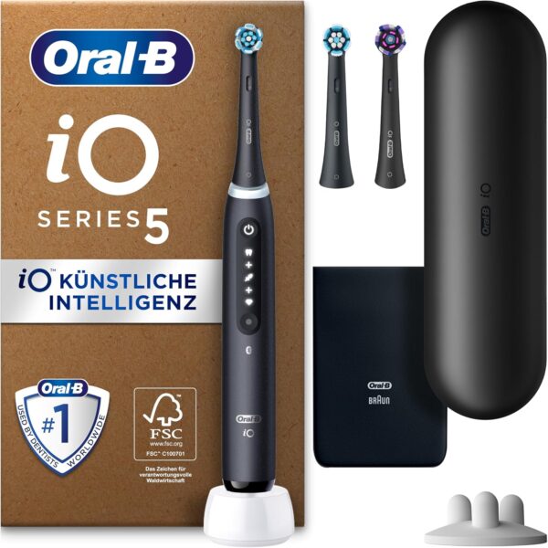 oral b io series 5 lieferumfang Oral-B iO Series 5 Plus Edition Lieferumfang mit 3 Aufsteckbürsten, Reise-Etui und Ladestation