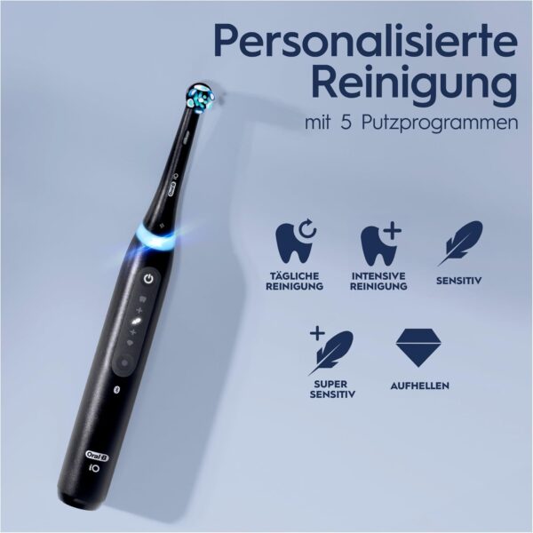 oral b io series 5 putzmodi Oral-B iO Series 5 mit 5 Putzprogrammen: Tägliche Reinigung, Intensiv, Sensitiv, Super Sensitiv und Aufhellen