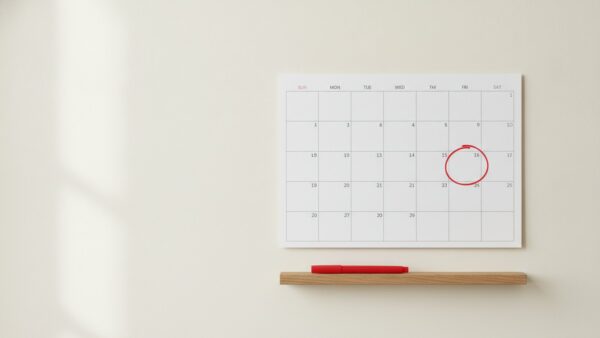 paypal abo kuendigen bild 4 Leeres Wandkalenderblatt mit einem rot umkreisten KĂ€stchen und einem Filzstift darunter