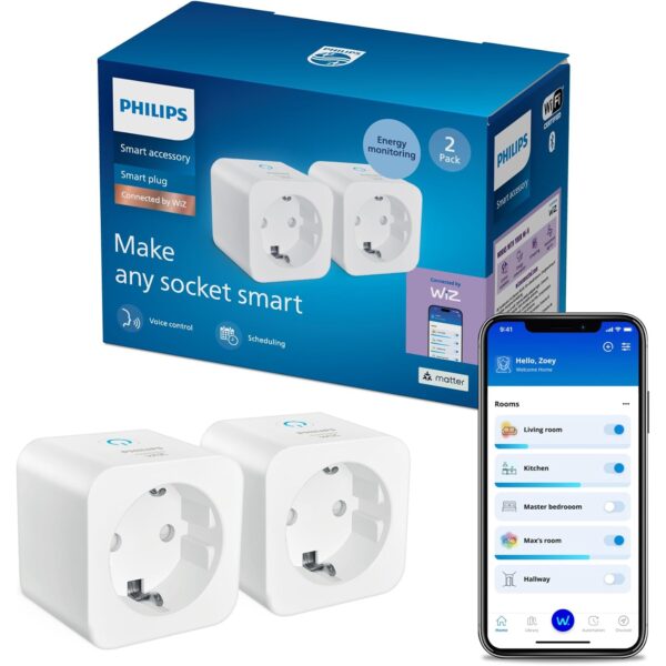 philips smart plug matter typ f 2er pack Philips Smart Lighting Smart Plug Matter Typ F, Connected by WiZ, 2 Pack