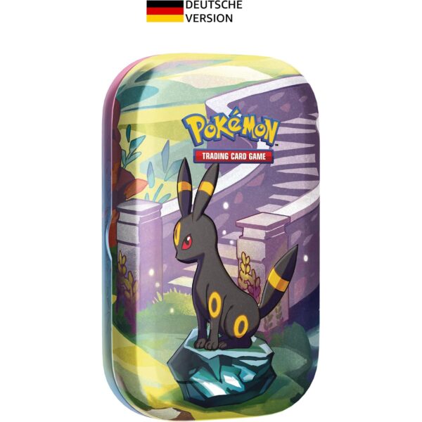Pokémon-Sammelkartenspiel: Mini-Tin-Box Karmesin & Purpur – Prismatische Entwicklungen: Nachtara (2 Boosterpacks & 1 Münze)