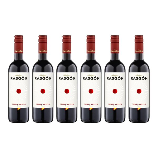 Rasgon Tempranillo De Maria halbtrocken spanischer Rotwein 6 x 0,75 Liter