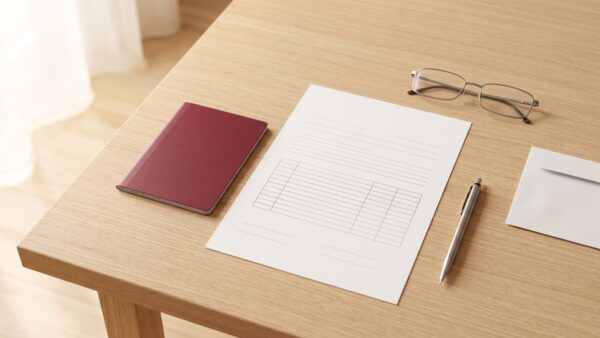 reisepass kosten gebuehren Reisepass Kosten nach Alter: Ausweisheft und GebĂŒhrenformular auf einem Schreibtisch