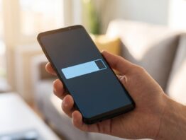 samsung one ui 9 bild 1 Smartphone in der Hand mit Fortschrittsbalken eines Software-Updates auf dem Display