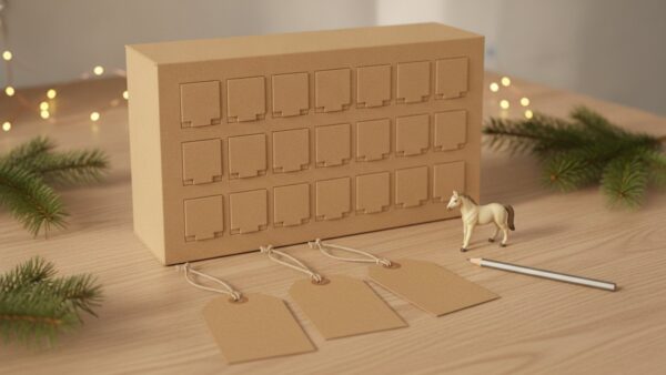 schleich adventskalender kaufzeitpunkt Preisschilder und Kalenderblätter auf einem Schreibtisch – bester Kaufzeitpunkt für den Schleich Adventskalender