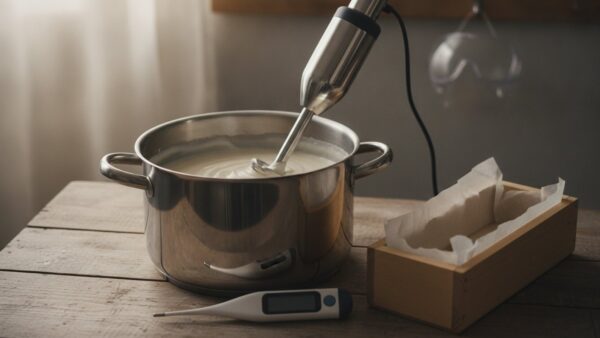 seife selber machen sieden Seifenleim im Kaltverfahren mit Stabmixer rĂĽhren bis zur Andickung