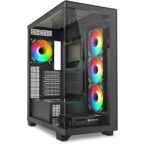 Sharkoon ELITE SHARK CA500 ATX-Gehäuse mit Glasfront und vier ARGB-Lüftern