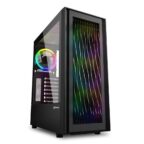 Sharkoon RGB Wave ATX Gaming PC-Gehäuse mit 3D-Wellen-Front und Glasseitenteil