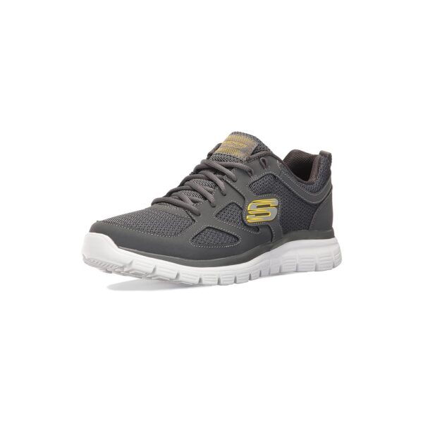 skechers burns agoura turnschuhe herren Skechers Burns-Agoura Herren Turnschuhe Charcoal Leather Mesh Trim