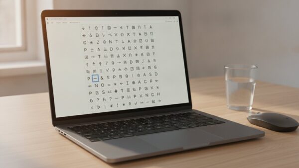 sonderzeichen tastatur zeichentabelle Zeichentabelle unter Windows mit Raster aus Sonderzeichen auf dem Laptop