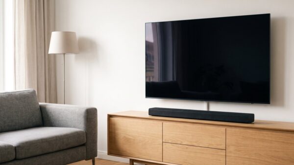 soundbar kaufberatung wohnzimmer Soundbar unter einem Fernseher im Wohnzimmer als Kaufberatung für die passende Raumgröße