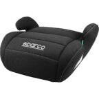 Sparco Kinderautositz Booster Schwarz i-Size für Jungen und Mädchen, zugelassen ECE R129/03, 125-150 cm, mit 3 cm abwaschbarem Bezug