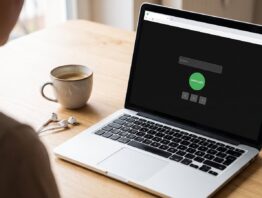 Spotify Web Login im Browser: Anmeldemaske mit E-Mail-Feld auf dem Laptop