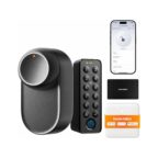 SwitchBot WLAN Smart Lock Ultra mit Fingerabdruck-Entsperrung, NFC-Karte und Hub Mini