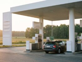 Tankstelle in einer Grenzregion beim günstig Tanken im Ausland