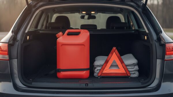 tanken im ausland reservekanister kofferraum Reservekanister gesichert im Kofferraum beim Tanken im Ausland