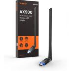Tenda U11 Pro WLAN Stick mit Wi-Fi 6 AX900 und 6-dBi-Antenne neben der Verpackung