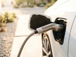 Ladekabel in der Ladebuchse eines Elektroautos